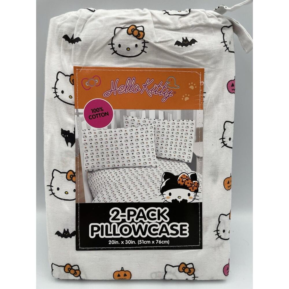 Hello Kitty 2-Pack Halloween Black Cat And Bats 20”x30” Pillowcases